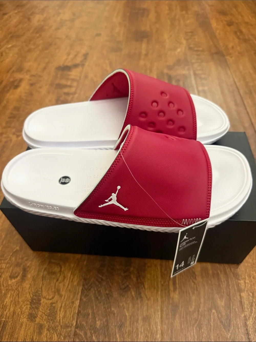 Jordan Play Slide Sandals in Red and White - Men’s Slide